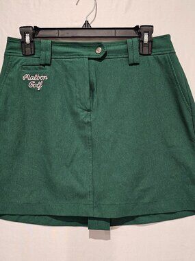 Malbon Golf Women's Green Skirt Size M, Embroidered Script Logo EUC
